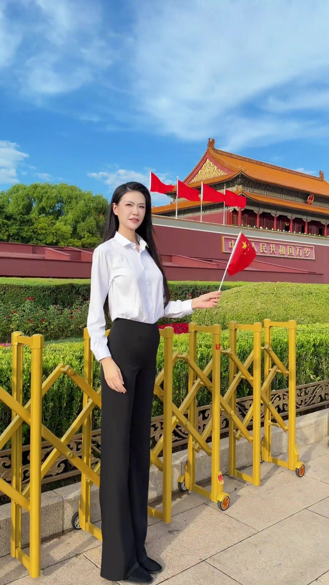 好长的腿！许诺：当两米的我来到天安门为祖国庆生！